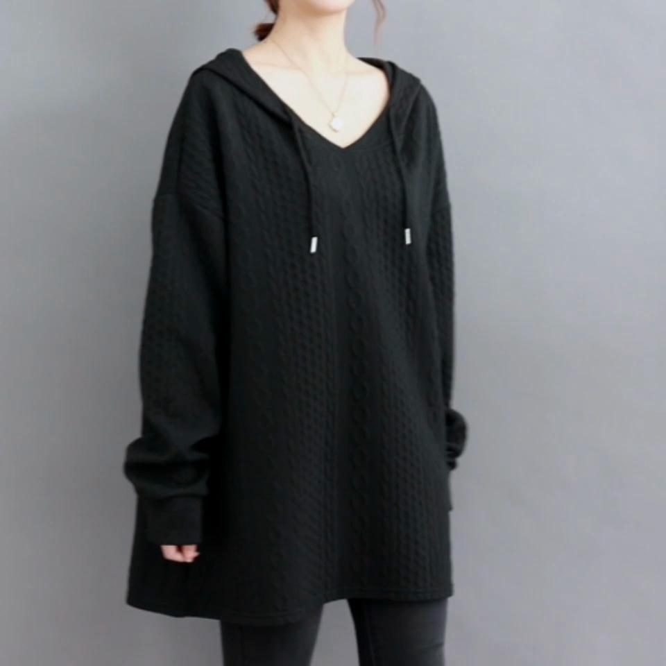 Korean Style Autumn Winter Women Plus Size Hoodies Hooded White Black Grey Oversized Pullover Casual Loose Basic Ladies Sweatshirt