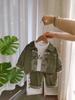 0-5-year-old Boys' Long Sleeved 3-piece Set, Boys' Fashion Suit, Children's Denim Jacket+white T-shirt+denim Pants