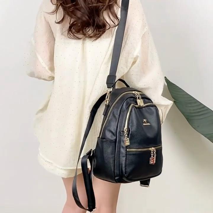 Fashionable PU Women's Backpack, Suitable for Shopping and Travel, High-quality Single-shoulder Bag