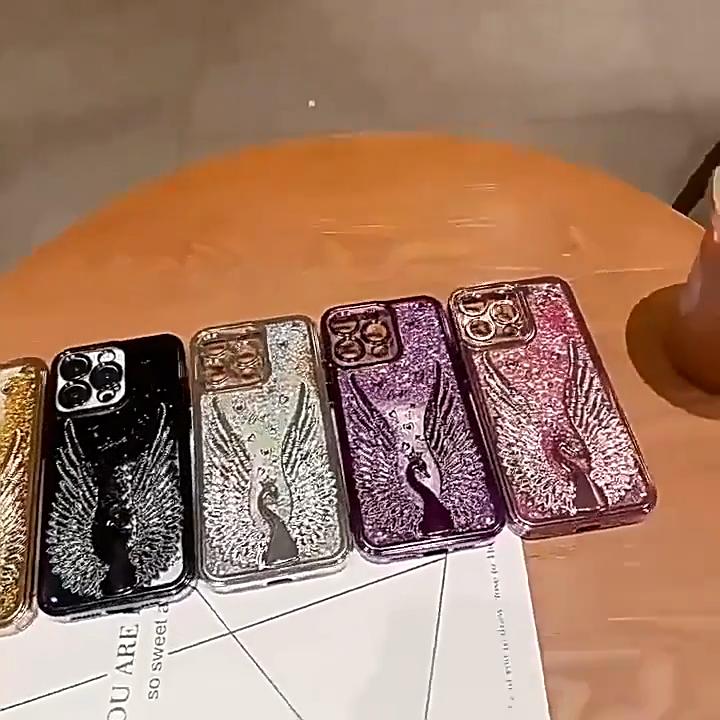 Luxury Plating Bling Glitter Quicksand Cartoon Swan Phone Case for iPhone 15 11 12 13 14 16 Pro Max Plus Camera Protection Cover