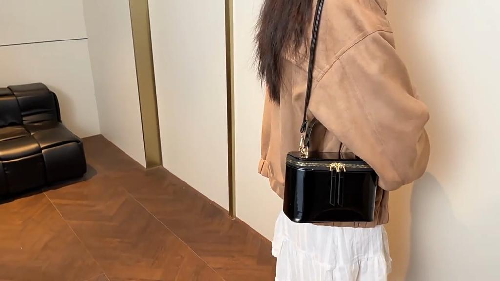 Yogodlns Korean Fashion Square Box Handbag Women's Mini Crossbody Bag Simple Urban Style PU Material Small Square Bag