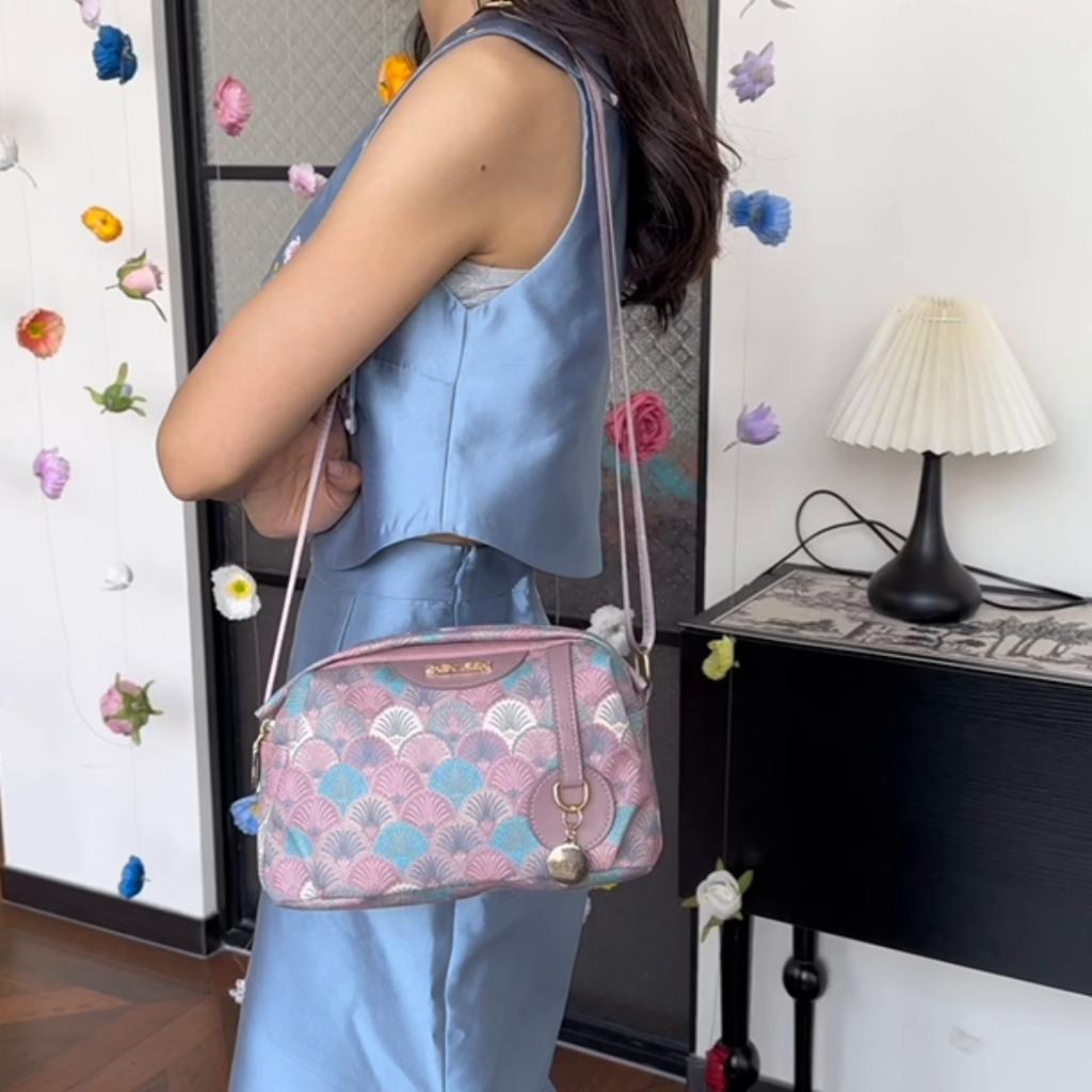 Women's Bag Vintage Printed Small Square Bag Shoulder Crossbody Bag