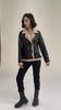 Women's Fleece Leather Jacket Thick Warm Flocked Leather Coat Turn-Down Collar PU Leather Jacket