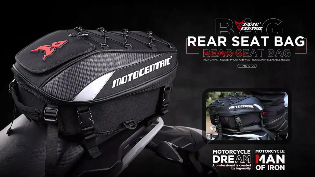 MOTOCENTRIC Motorcycle Back Seat Bags Waterproof Tail Bag Rear Seat Bag Multifunctional Motorbike Helmet Bag Moto Rider Backpack
