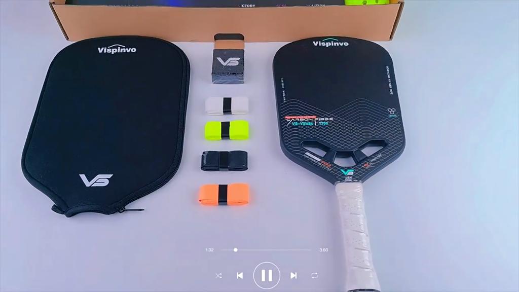 VISPINVO Pickleball Paddle USAPA Approved T700 Carbon Fiber Edgeless Hollow Tournament Grade Professional Racket
