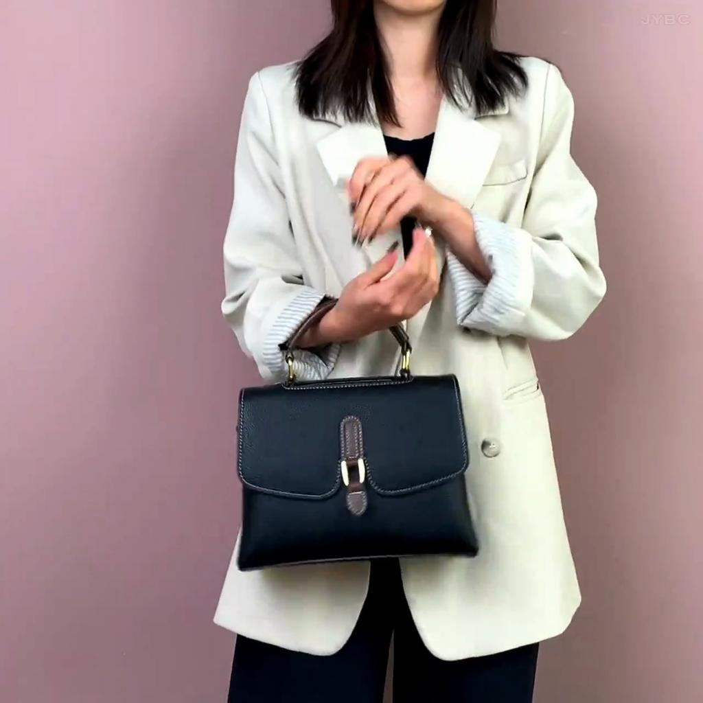 2023 New Leather Bag Color Matching Car Sewn Cowhide Women's Bag Versatile One Shoulder Oblique Straddle Handbag