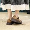 Johnature Retro Soft Leather Thick Soled Shoes Buckle Casual And Comfortable Women's Flat Platform Shoes
