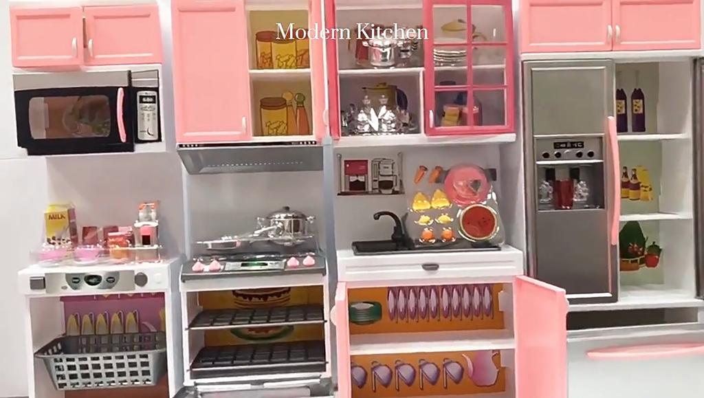 Mini Kitchen Pretend Role Play Toy Set Funny Kitchenware Playing House Gifts for Children Girls