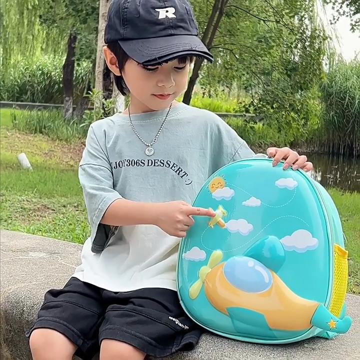 Kids Double Shoulder Bag With Cartoon Pattern And Mesh Back Panel For Kindergarten And Daily Use