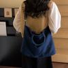 Large Capacity Denim Tote Bag Commuter Handbag Vintage Student Class Shoulder Crossbody Bag