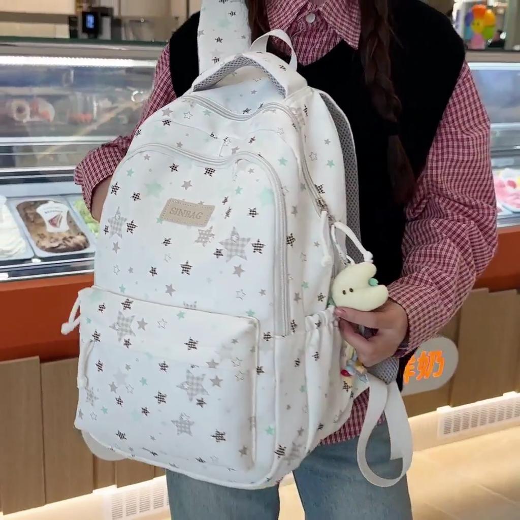 Five-pointed Star Backpack Large Capacity Printed Backpack Student Schoolbag