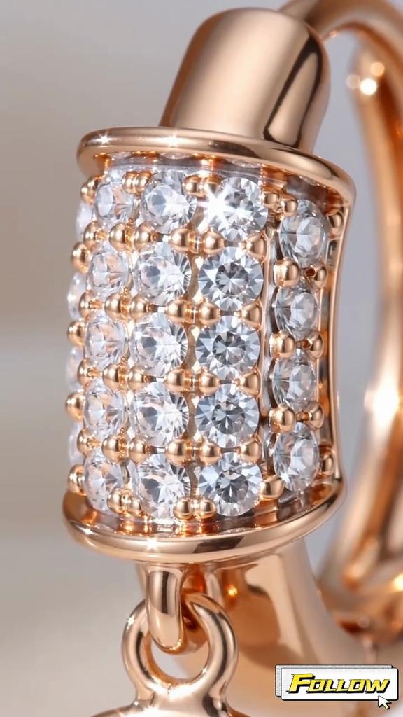 Cercei cu picătură Disc Lucios Pentru Femei Kinel Lux Zircon Mireasa Bijuterii Nunta