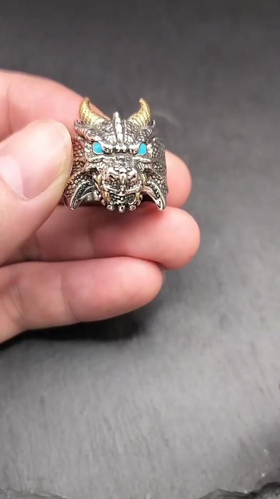 Retro Demon Dragon Siren Ring Domineering Hip Hop Rock Gothic Rings Accessories Trendy Men Womnen Jewelry Adjustable Size 1