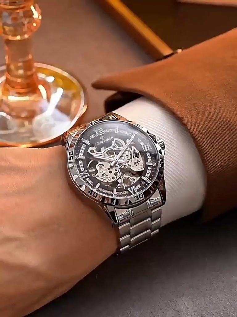 Hollow Skeleton Men's Mechanical Wristwatches Fashion Luminous Watch Men Business Waterproof Automatic Watch For Men