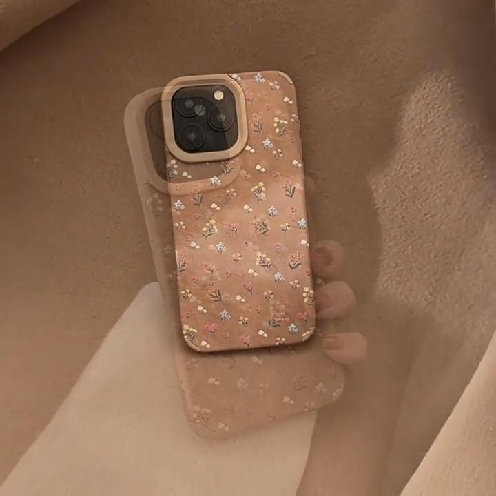 Vintage Small Flower Case for iPhone 13 iPhone 15 iPhone 16 Pro Max