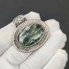 Natural Seraphinite Gemstone Silver Pendant In 925 Sterling Silver- Handmade Design, Everyday Wear Jewelry, Antique Pendant Gifts For Her