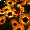 Lumină de floarea soarelui de simulare solară în aer liber 1/3 capete Lumini de gazon impermeabile Lampă de peisaj pentru decorarea casei Lumină de flori de grădină