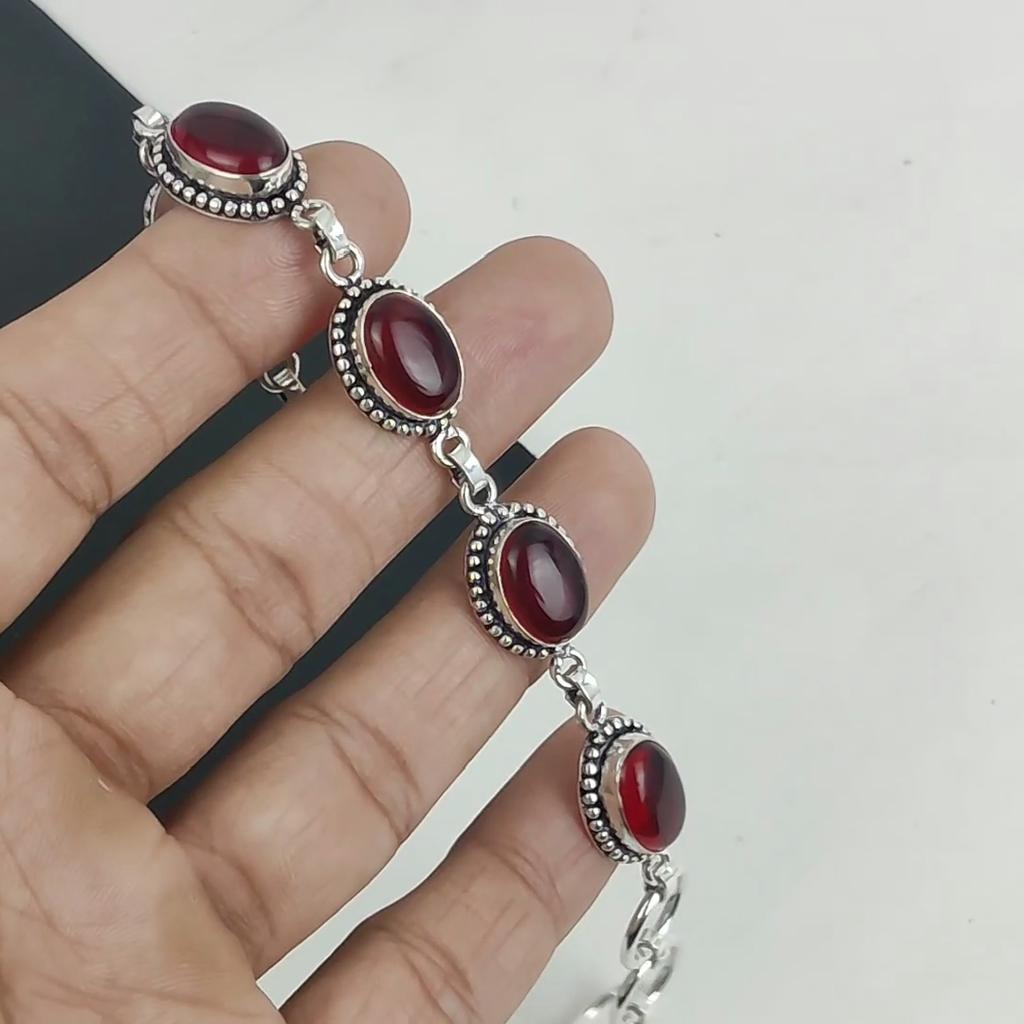 Amazing Carnelian Gemstone Handmade 925 Sterling Silver Bracelet, Carnelian Bracelet For Wife , Unisex Bracelet Anniversary Gift