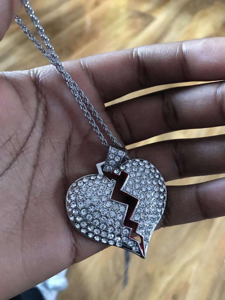 Broken Heart Pendant Boys Hip Hop 