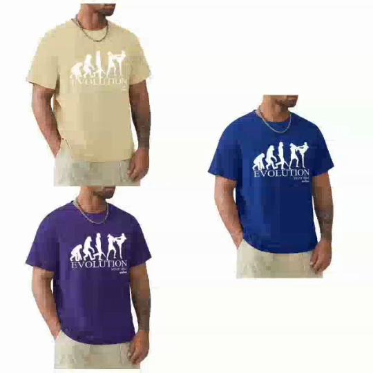 Evolution Muay Thai T-Shirt Kick Boxing 3D Print Unisex Men Women Short Sleeve Round Neck MMA Mix Martial Art Training Fighting