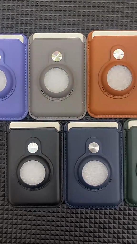 For MagSafe Phone Card Wallet with Built In AirTag Pocket AirTag Case for iPhone 12 13 14 Pro Magnetic Suction Card Bag
