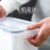 Refrigerator Fruit Vegetable Drain Storage Box, Airtight Lidded Plastic Fresh-Keeping Container, Freezer & Kitchen Food Organizer Bin