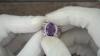 Amethyst Sterling Silver Ring for Women, Handmade February Birthstone, Vintage Statement Purple Gem Ring for Her, Anniversary, Birthday