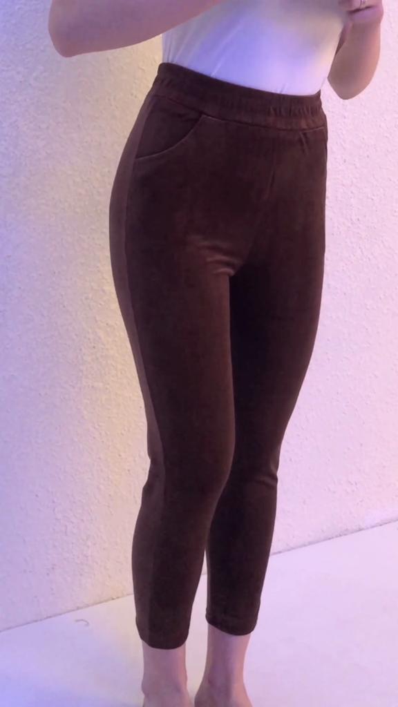 Módní dámské zimní zahuštěné plyšové manšestrové ležérní kalhoty teplé kalhoty s vysokým pasem