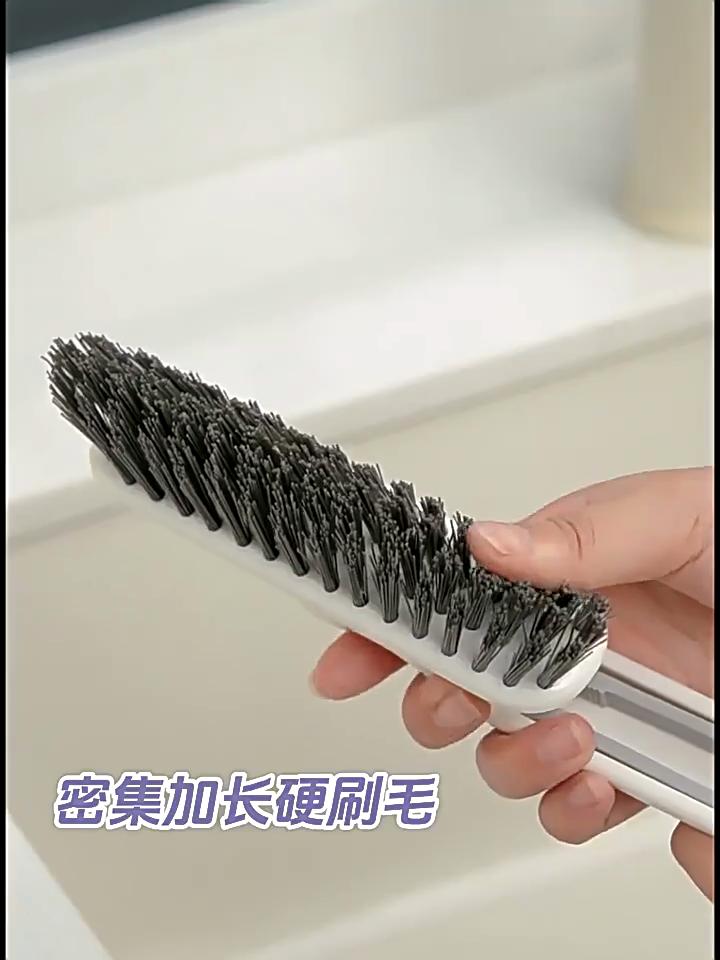 2-in-1 Hard Bristle Rotating Cleaning Brush Bathroom Tile Grout Brush Multi-Angle Wall Gap Floors Sinks Corners Scrubber