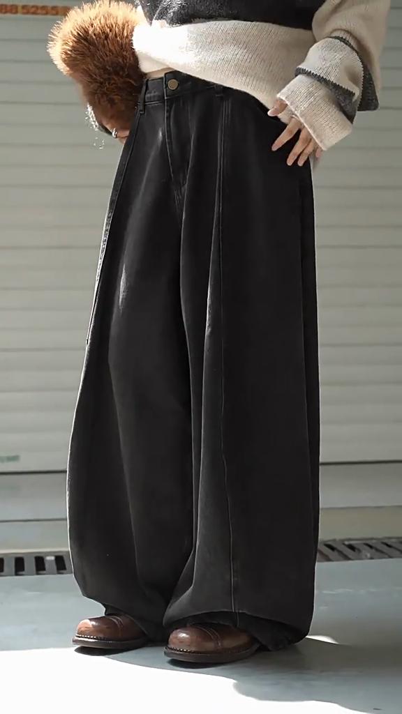 Johnature Balloon Jeans Loose Stylish Casual Autumn Winter Korean Vintage Fashion Denim Pants