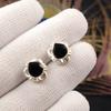 Natural Black Onyx Earrings 925 Stamped Silver Handmade Jewelry Anniversary Gift EE-159-17