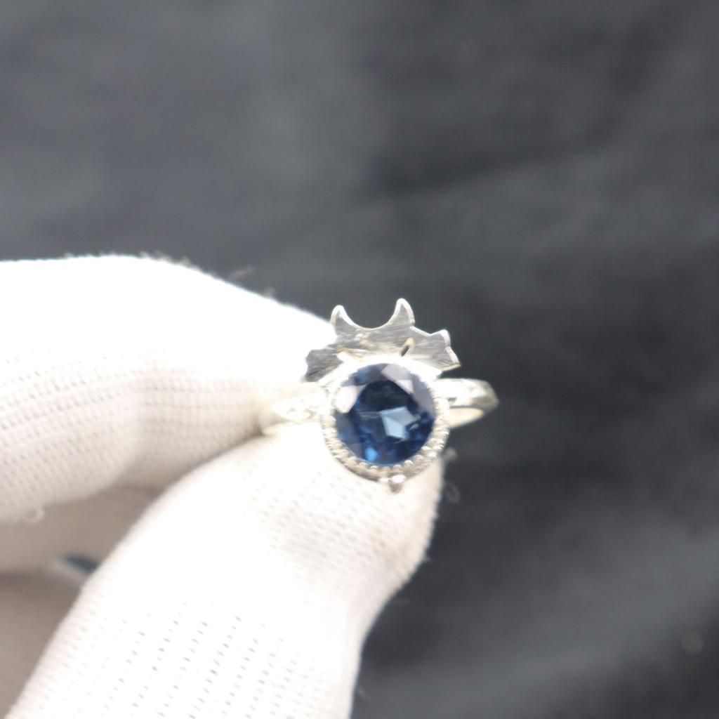 London Blue Topaz Gemstone 925 Sterling Silver Jewelry Handmade Ring Women Gift RR-67-7