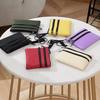 Portable Solid Color Multi-pocket Coin Card Bag Wallet Women Small Change Pouch with Zip Key Ring