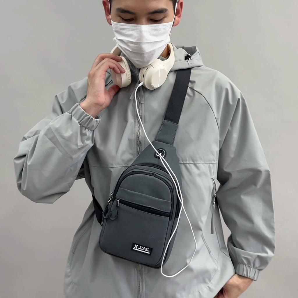 Men's Chest Bag Outer Travel Crossbody Bag Large Capacity Shoulder Bag