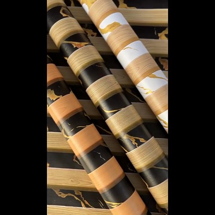 Papel Tapiz de Mármol Dorado Autoadhesivo, Despegar y Pegar, Impermeable a Prueba de Aceite Pegatina para Salpicadero de Cocina Encimera, Pegatina de Pared de PET de 5 Capas para Muebles