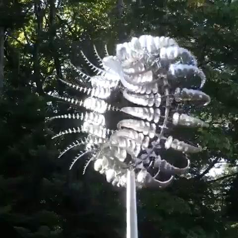 Unique and Magical Metal Windmill, 3D Wind Powered Kinetic Sculpture, Metal Wind Spinner