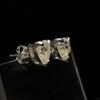CERTIFIED 925 Starling Silver 14.7 Ct Synthetic Moissanite Heart Earring Pair MY.ER-20-NS