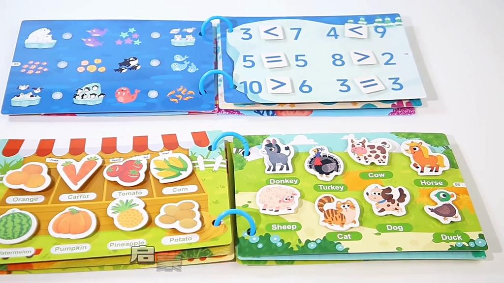 Wooden Block Puzzle With Farm Animal And Geometric Patterns For Infant Development