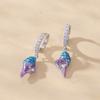 BAMOER 925 Sterling Silver Dreamy Gradual Change Blue Conch Ear Buckles Sea Shell Drop Earrings for Women Ocean Series Jewelry