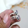 925 Sterling Silver Pink Rose Quartz Gemstone Oval Shape Ring For Women