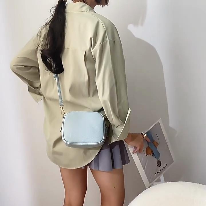 Female Luxury Blue Crossbody Shoulder Bag Lady Elegant Pu Leather Hot Trending Small Capacity Square Handbag