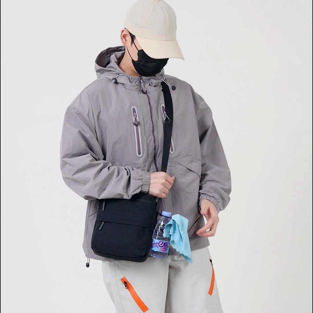 Men's Shoulder Bag Vertical Crossbody Bag Solid Color Nylon Bag