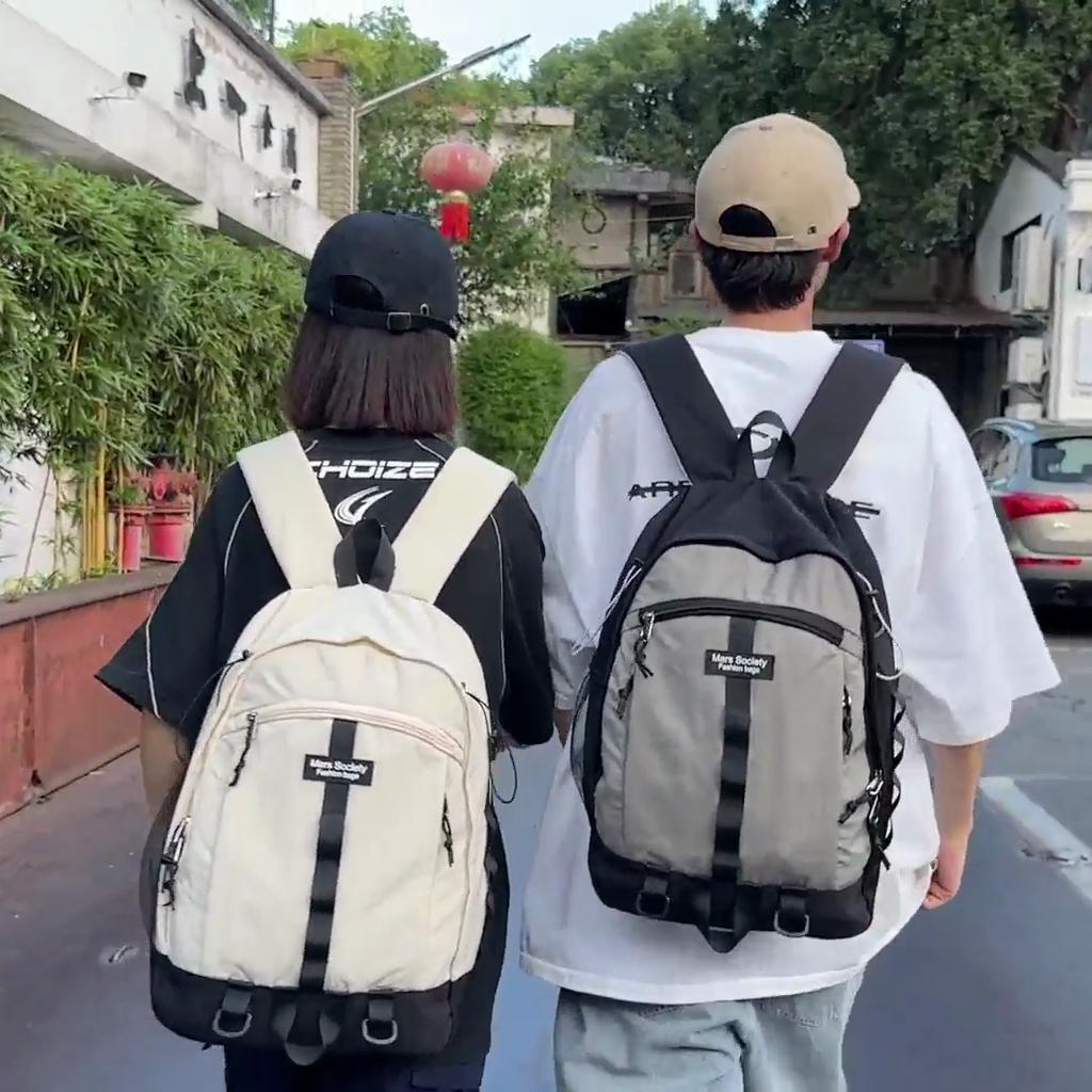 Damen Rucksack mit großem Fassungsvermögen Studentenschulranzen Herren Colorblock-Rucksack