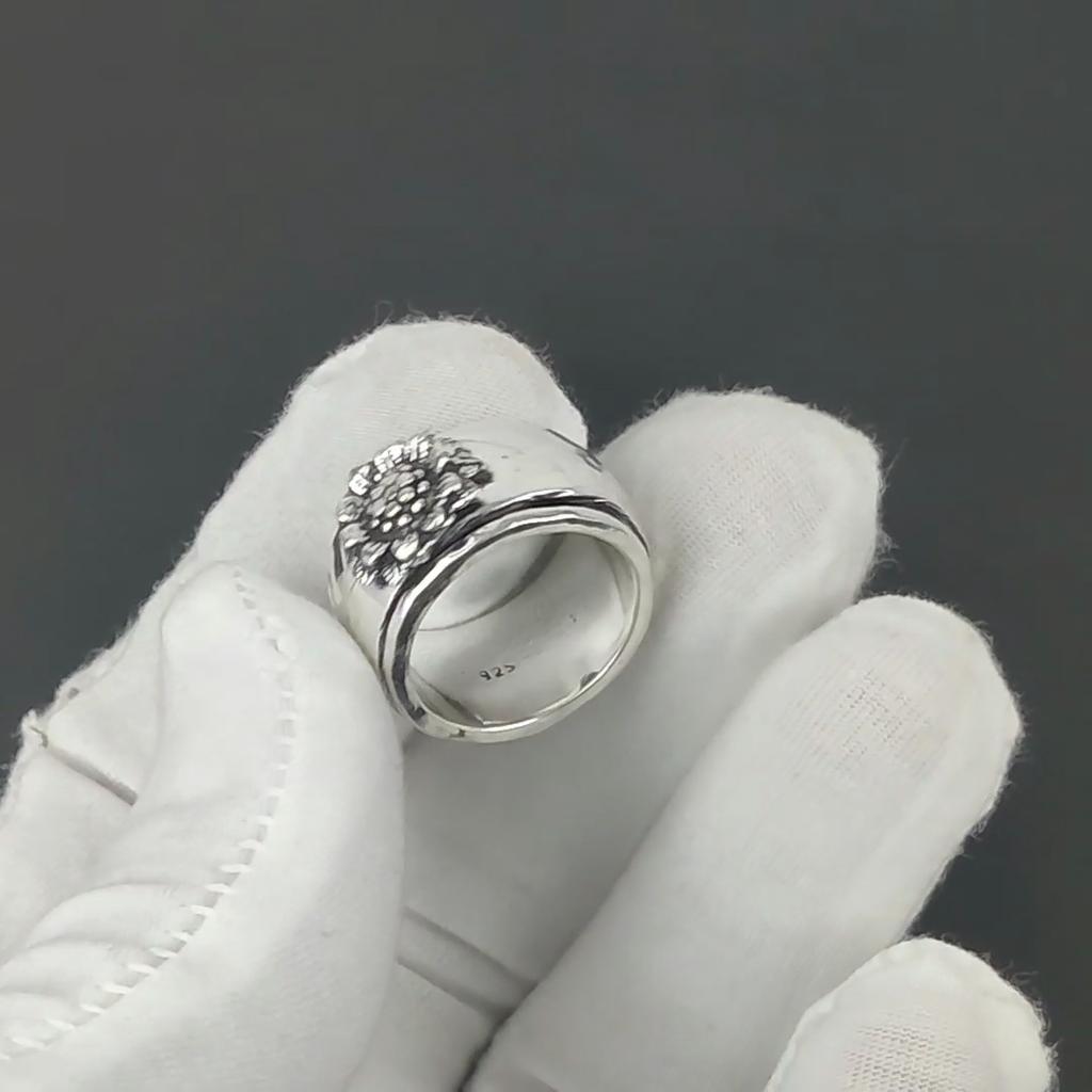 Flower Design Band Ring, Unisex Spinner Ring, Meditation Spinner Ring, 925 Sterling Silver Jewelry Handmade Gift Promise Ring For Girlfriend