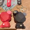 Cute Cartoon Bear Silicone Keychain Creative Bag Pendant Wholesale Key Buckle