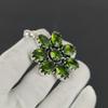 Pandantiv Floare din Argint cu Piatră Prețioasă Peridot în Argint Sterling 925 - Design Pară Făcut Manual, Bijuterii pentru Purtare Zilnică, Cadou de Ziua Îndrăgostiților