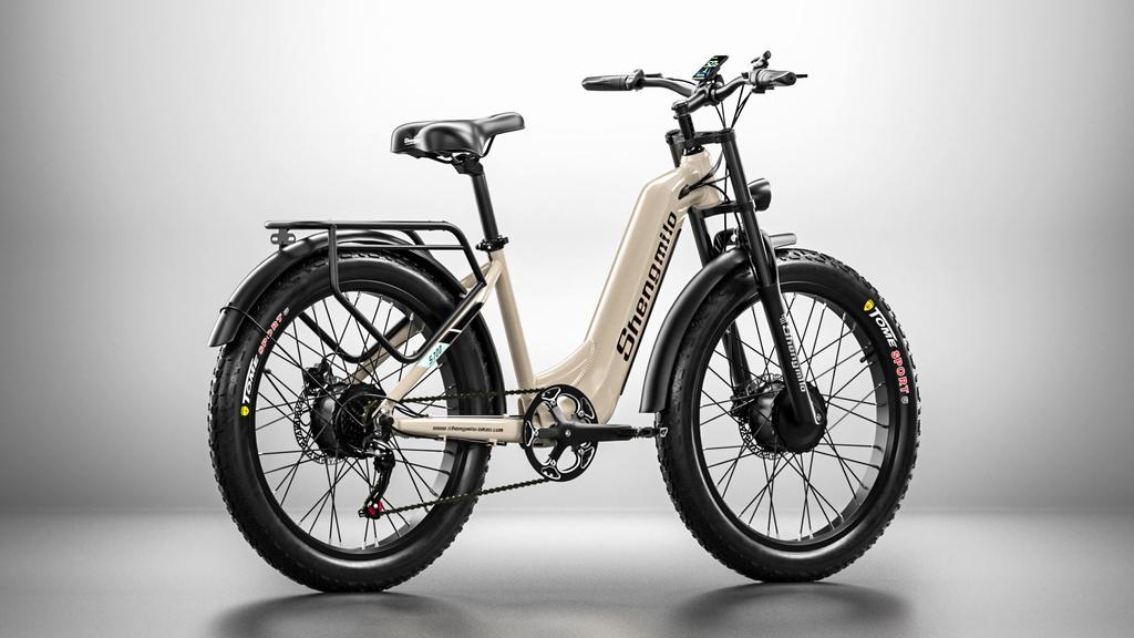 Shengmilo S700 Electric Bike, 2×1000W Dual Motor, 48V 17.5Ah Battery, 26'' Tires, Step-Through, Color Display, Hydraulic Brake