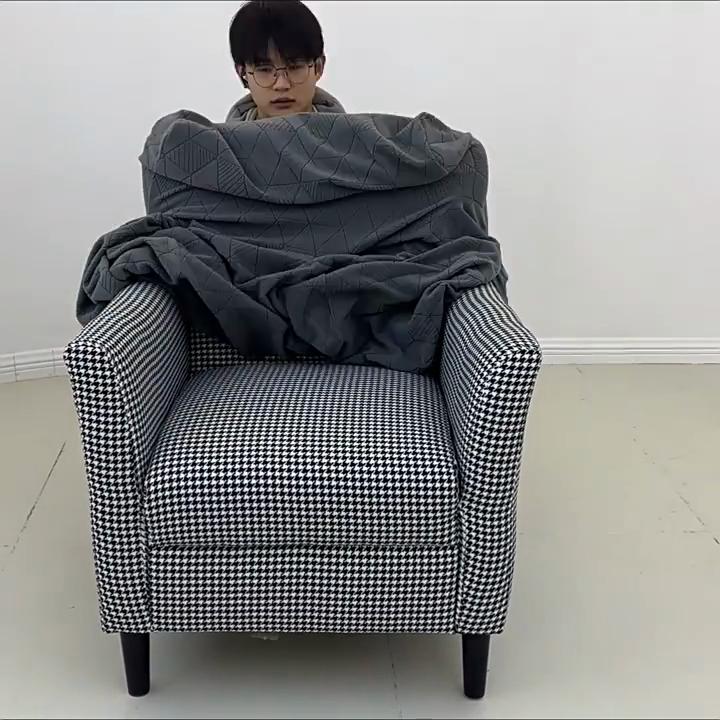 Polar Fleece Pineapple Grid Corn Kernels Thickened Elastic Single Seat Cover Chair Cover