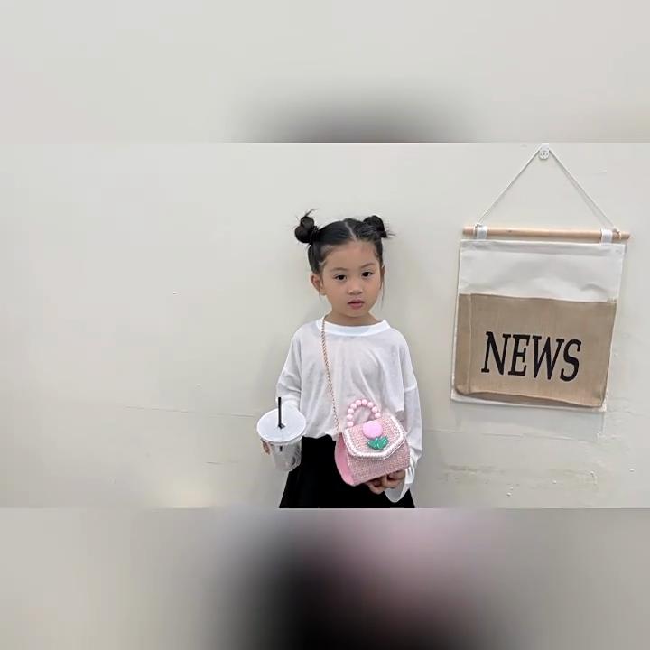 Kids Fashion Toyinspired Pu Crossbody Bag With Artificial Pearl Bow And Flower Decoration For School Use