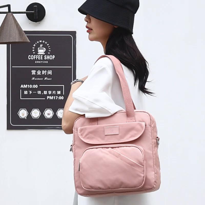 Women's Crossbody Bag Solid Color Shoulder Bag for Mother Lightweight Nylon Handbag